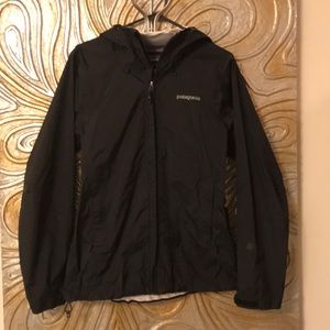Black Hooded Patagonia Rain Jacket